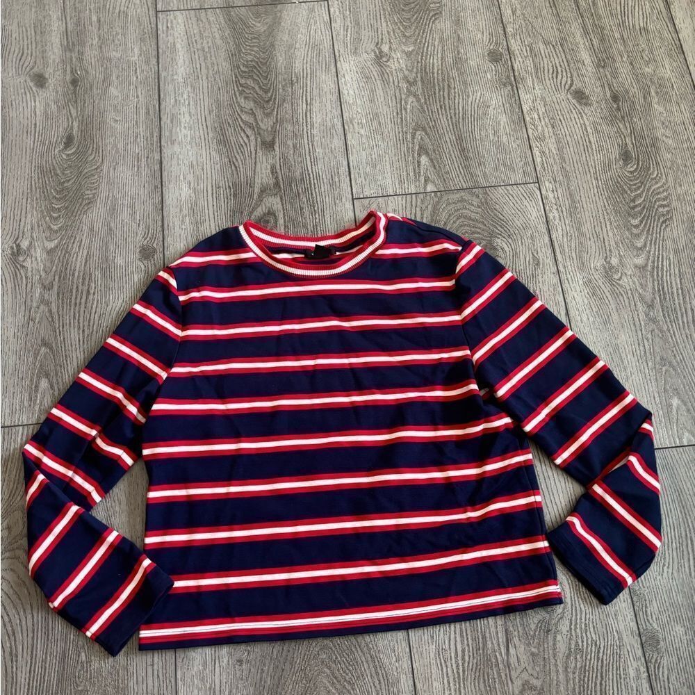 Halogen Striped Navy and Red long sleeve Shirt